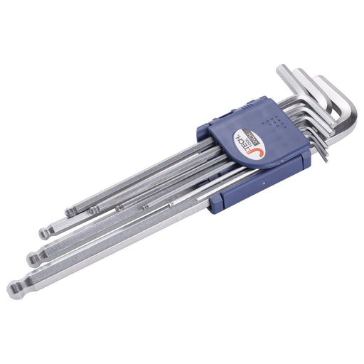9PCS Hex Key Set (extra long||chrome||SAE)