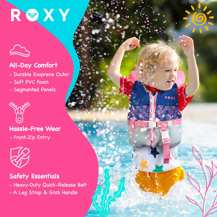ROXY CGA Life Vest for Infant under 33 lbs, Evoprene Fabric and PVC Foam, With Quick-Release Buckle & Leg Strap, for Baby Boating Fishing & Kayaking