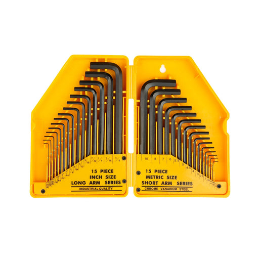 30pc hex key set CRV Steel, Black Finish, Plastic Box