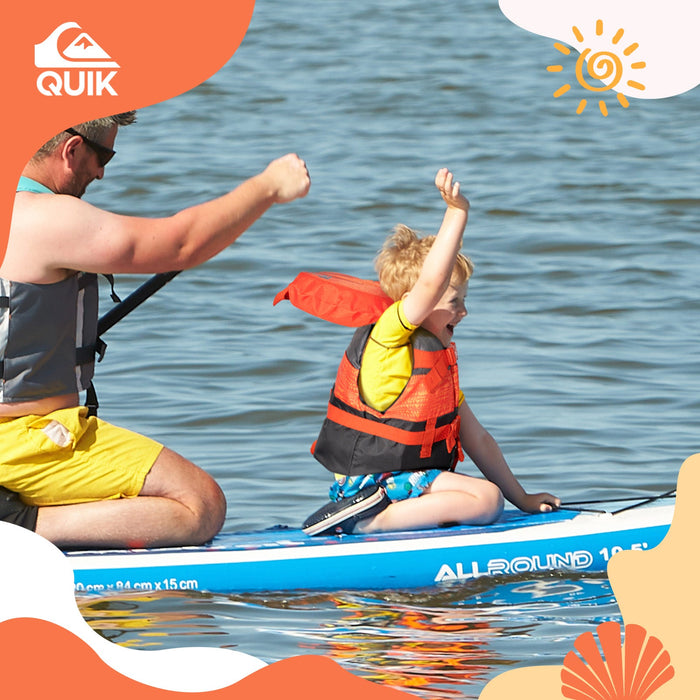 QUIKSILVER Infant Life Vest USCG Approved with Quick-Release Buckles & Leg Strap, Upright Flotation and Grab Handle, for Boating, Fishing & Kayaking