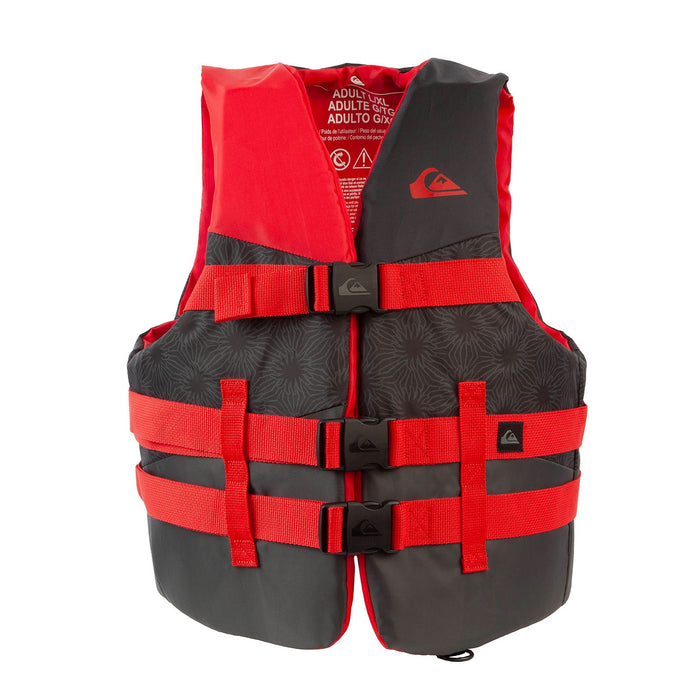 QUIKSILVER USCG Approved Men's Life Vest, Light-Weight EPE Foam, Three Belts with Quick-Release Buckles & D-Ring for Fishing and Boating