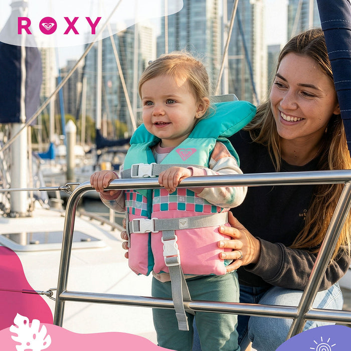 ROXY Infant Life Vest USCG Approved with Quick-Release Buckles & Leg Strap, Upright Flotation for Fishing, Boating & Kayaking
