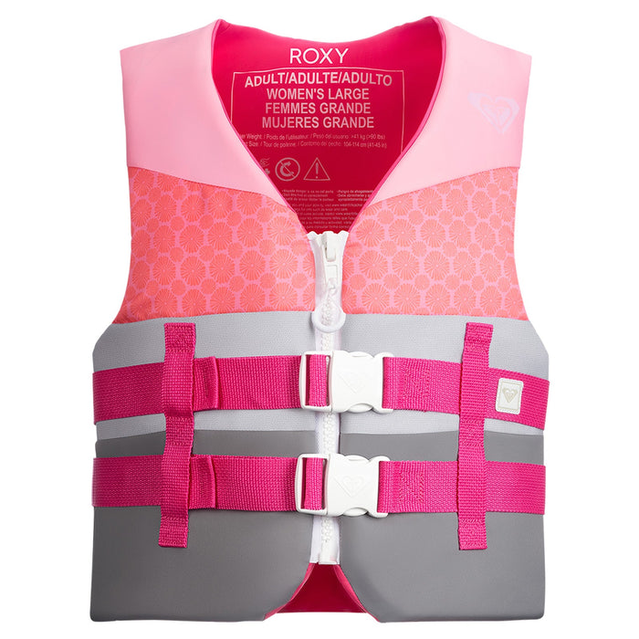 ROXY USCG Approved Women's Life Vest, Light-weight EPE Foam and Drain Holes with Two Quick Release Buckles, for Boating, Fishing & Kayaking